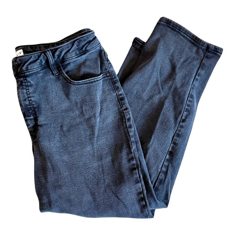 Black Straight Leg Denim Jeans - Size 18W